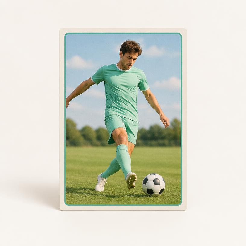 Exempel på ett fotbollskort